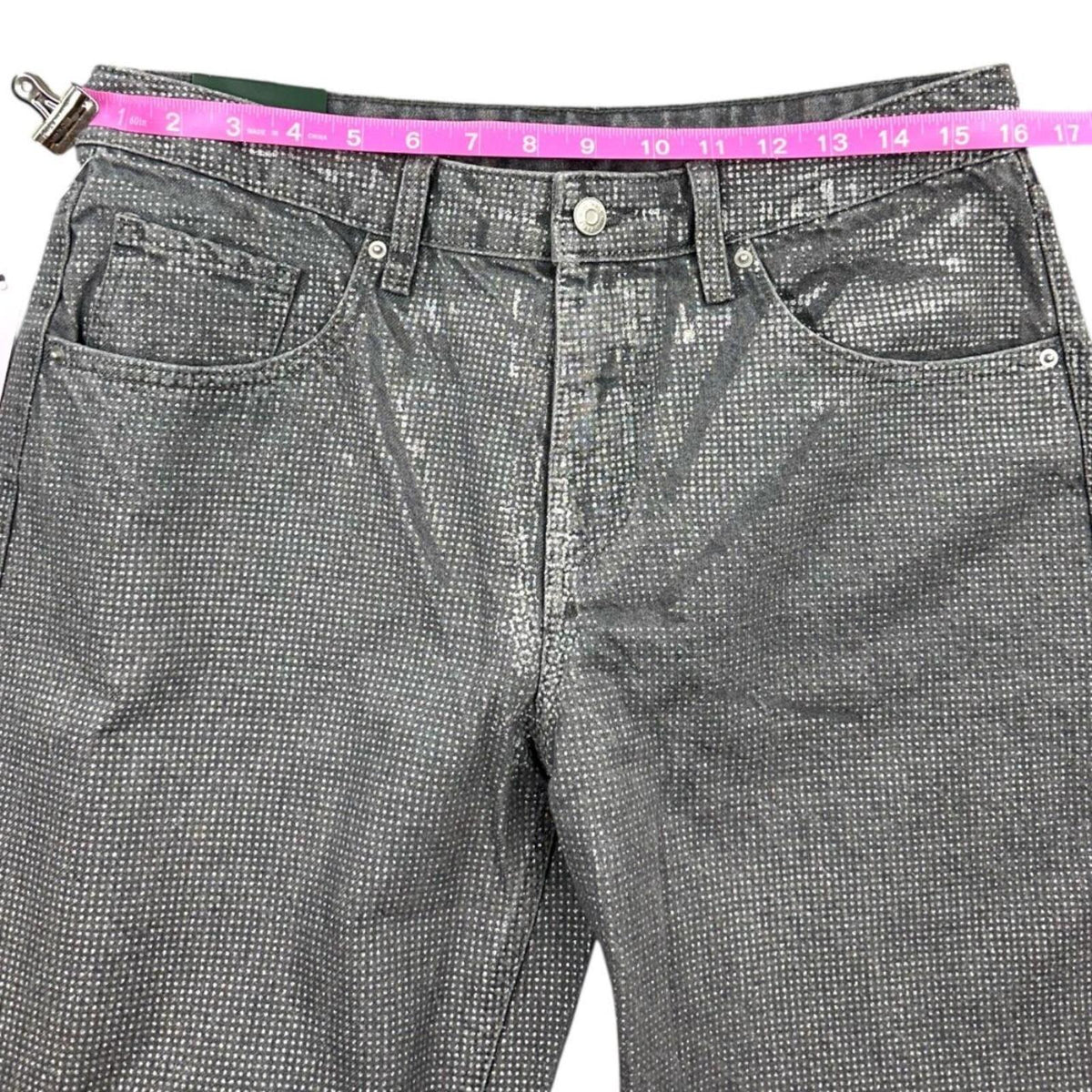 NWT Wild Fable Metallic Silver Wide Leg Baggy Jeans Y2K Whimsigoth Preppy