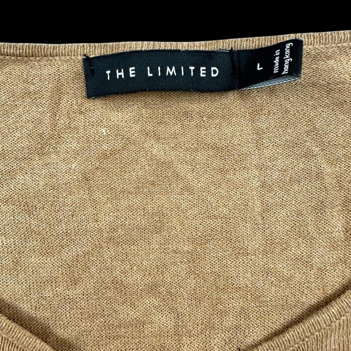 The Limited Golden Tan Cardigan Classic Preppy Minimalist Sweater