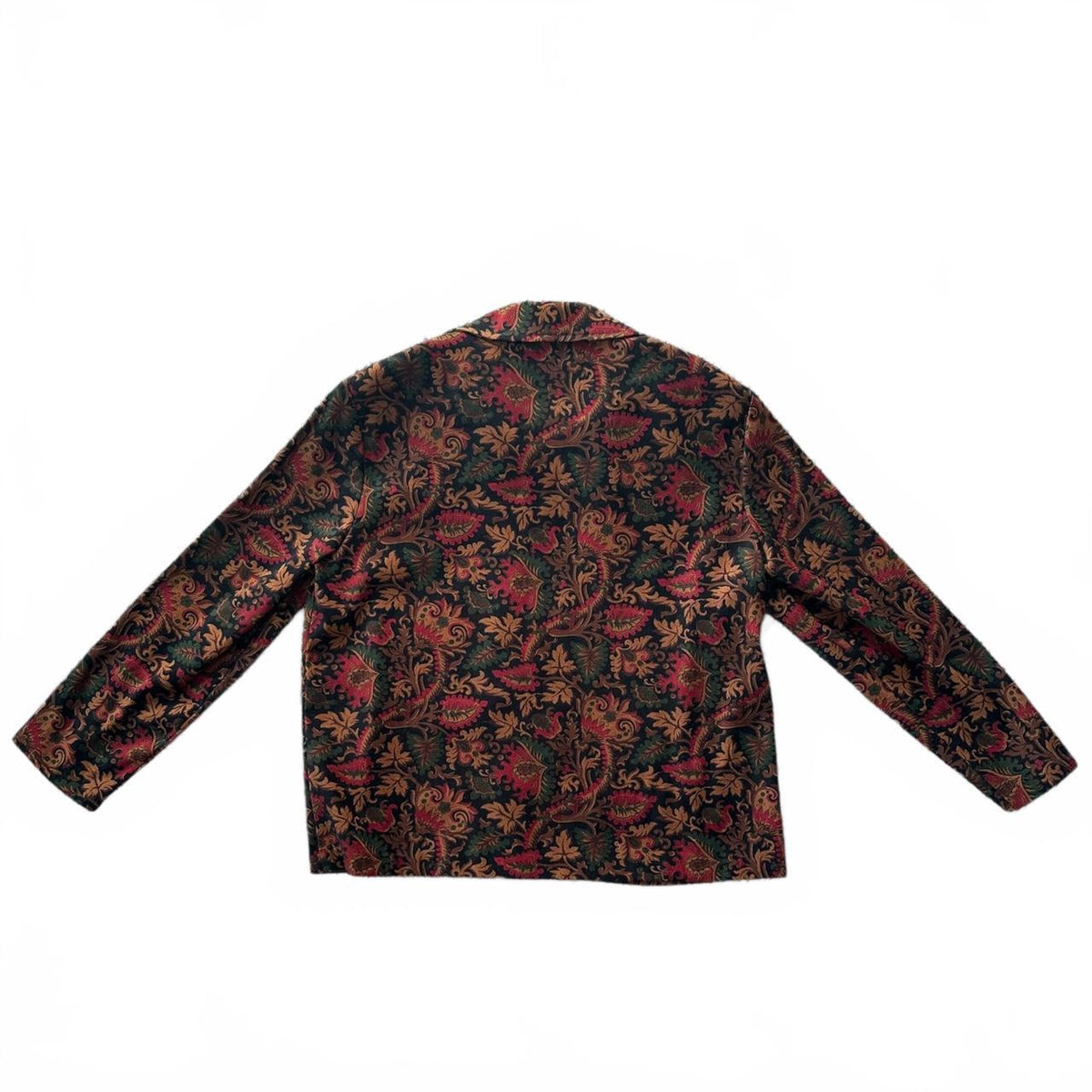 Briggs New York Vintage Black Red Green Paisley Button Up Shacket Jacket Punk