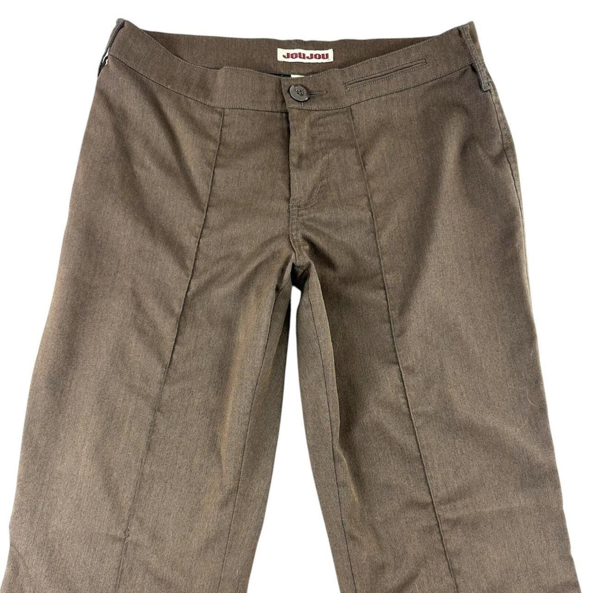 Jou Jou Vintage 90s Mid Rise Brown Flared Trousers Y2K Grunge Coquette