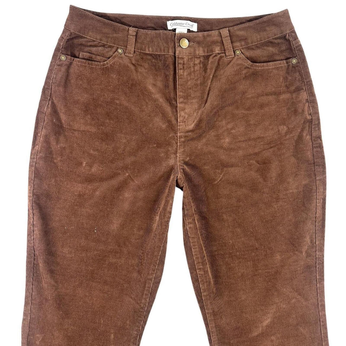 Coldwater Creek Brown Corduroy Pants High Rise Straight Leg