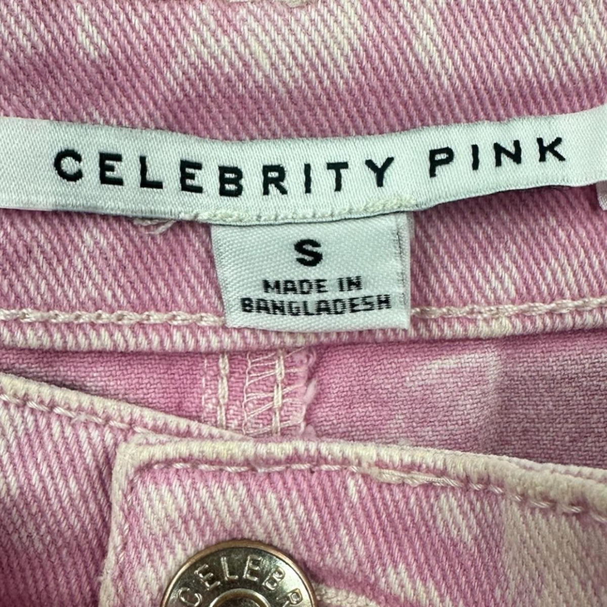 Celebrity Pink Asymmetrical Wrap Mini Skirt Pink Acid Wash Vintage Y2K