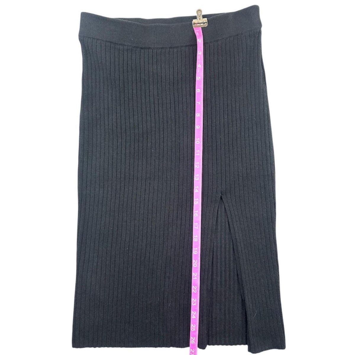Abercrombie & Fitch Black Ribbed Knit Midi Skirt