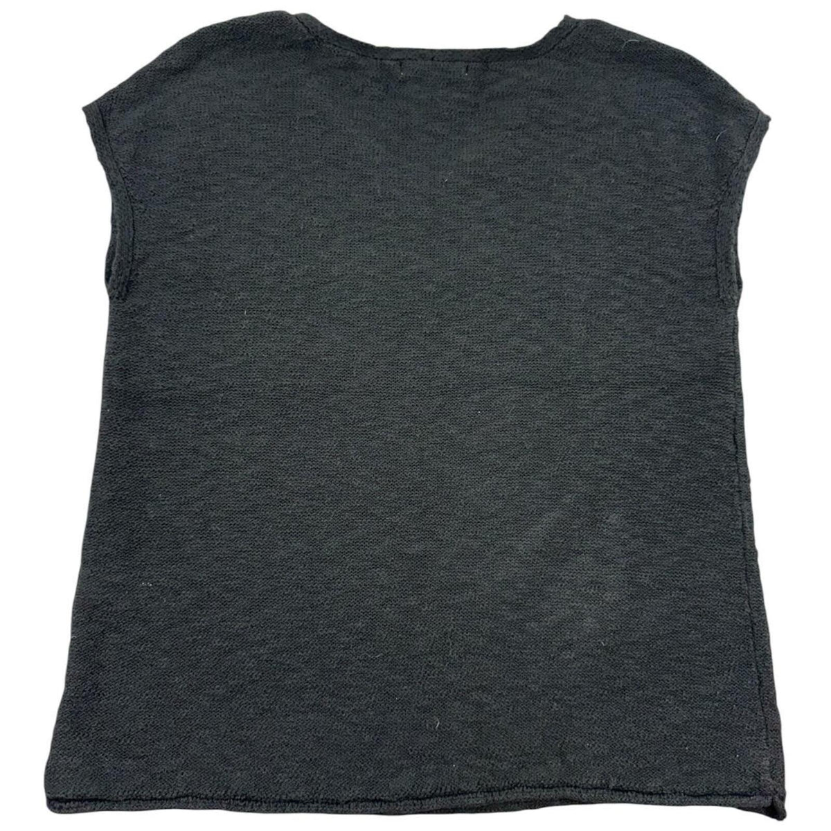Joe Fresh Black Knit Top V Neck Cap Sleeve Sweater Vest Minimalist Y2K