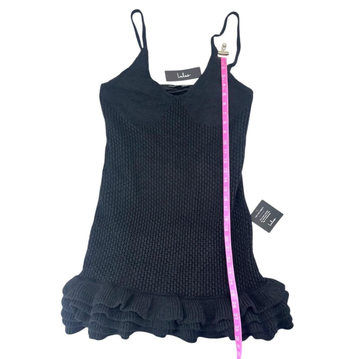 NWT Lulus Black Crochet Ruffled Mini Dress Bohemian
