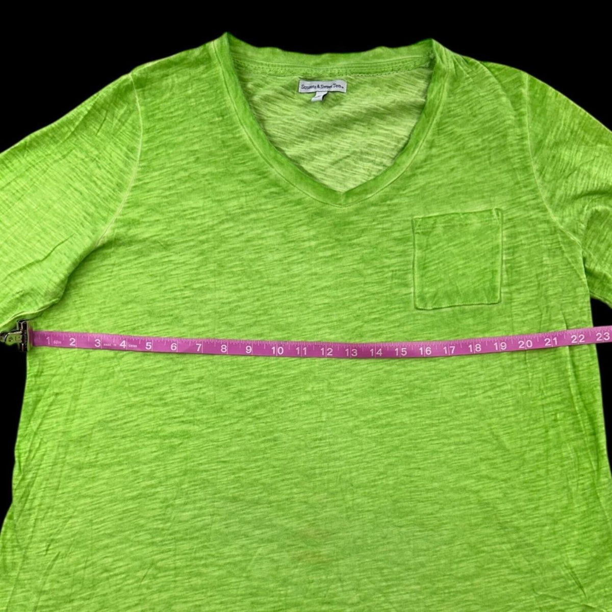 Sunsets & Sweet Tea Lime Green 3/4 Sleeve V Neck Tee Casual Y2K Preppy