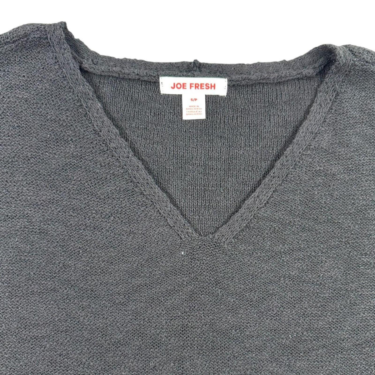 Joe Fresh Black Knit Top V Neck Cap Sleeve Sweater Vest Minimalist Y2K