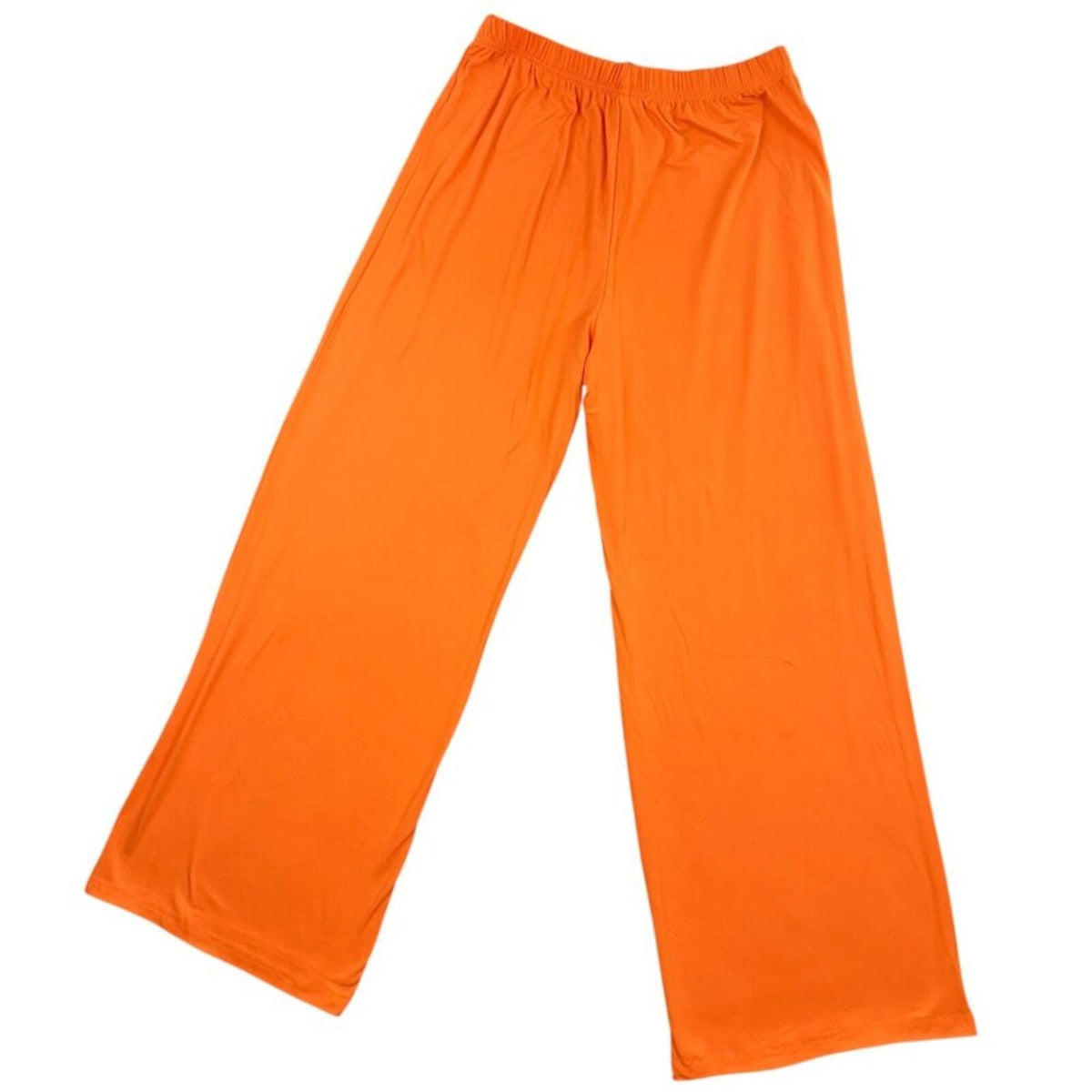 Orange Oversized V Neck Tee and Wide Leg Lounge Pants Set Casual