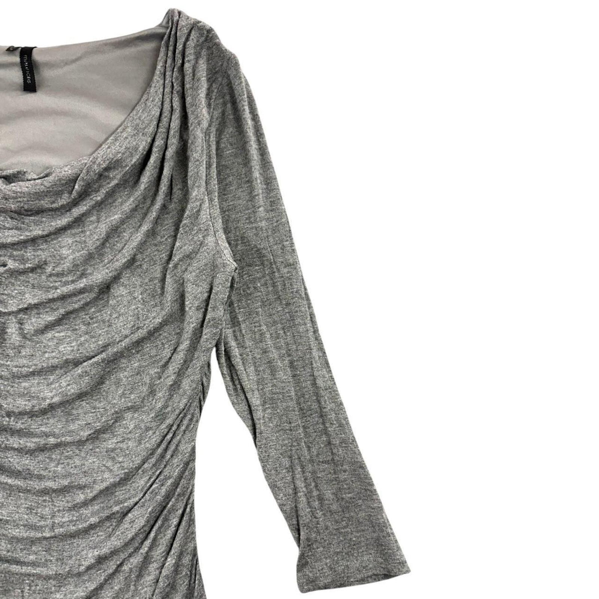 Maurices Heather Grey Cowl Neck Ruched Top Women's Y2K Office