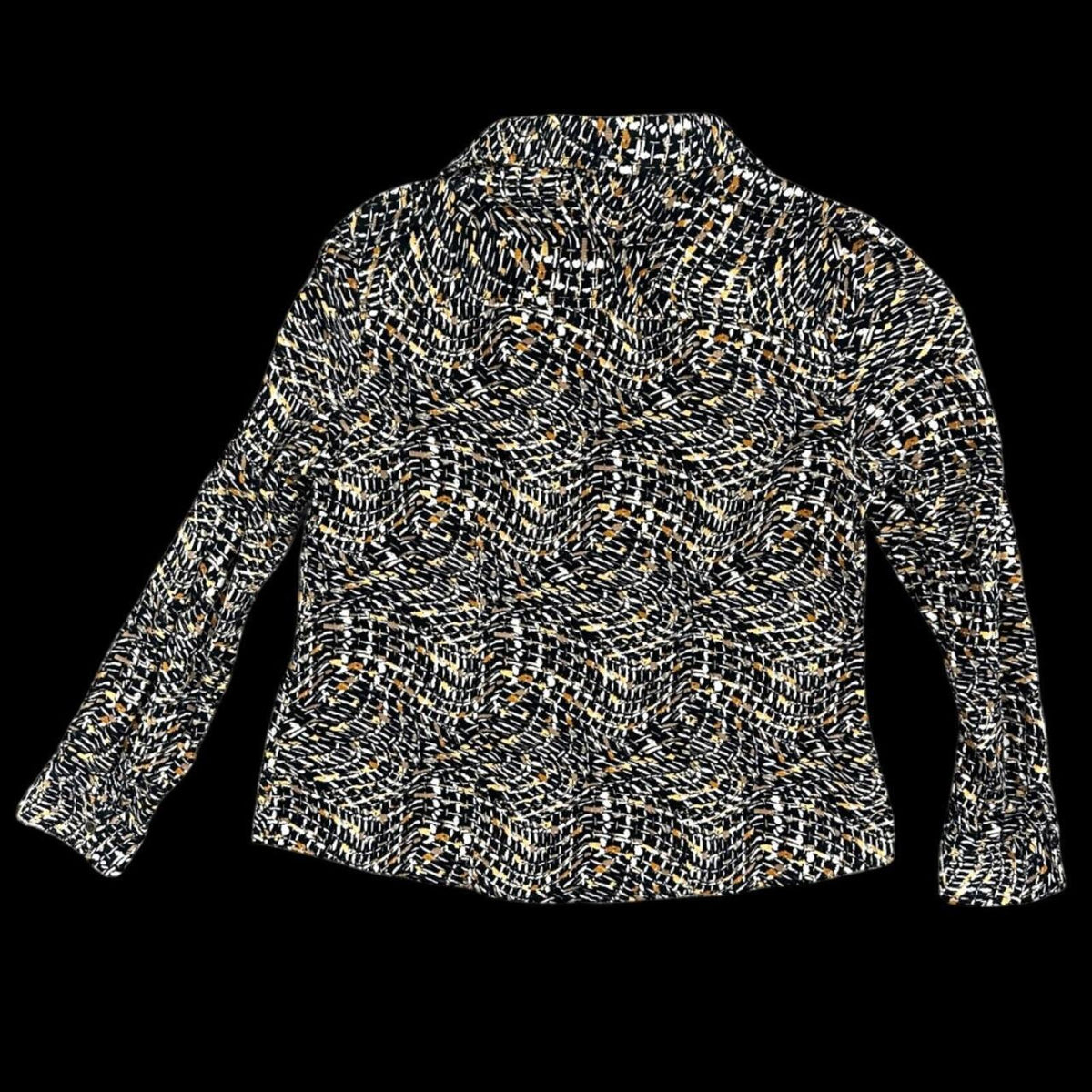 Christopher & Banks Button Front Jacket in Abstract Black White & Gold