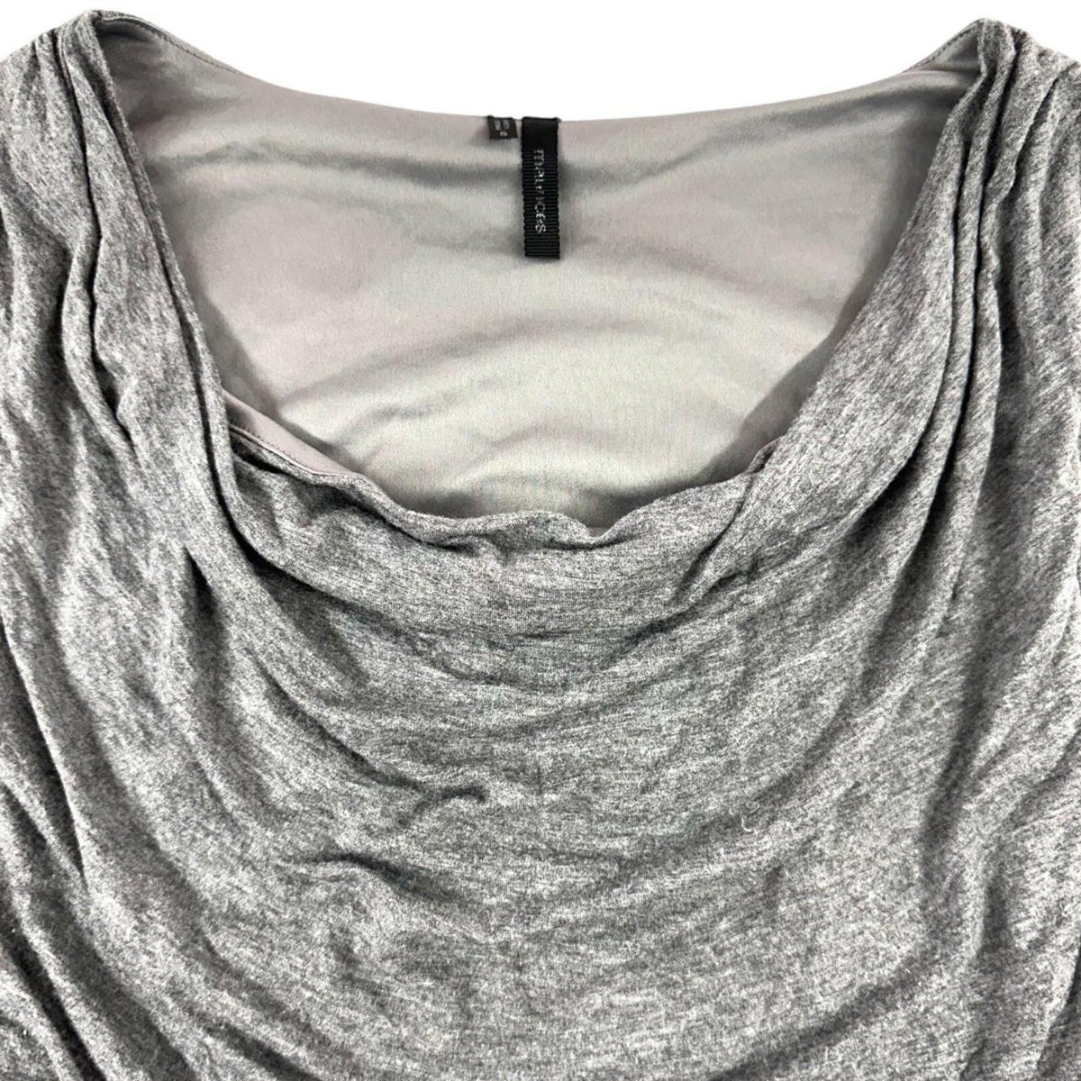 Maurices Heather Grey Cowl Neck Ruched Top Women's Y2K Office