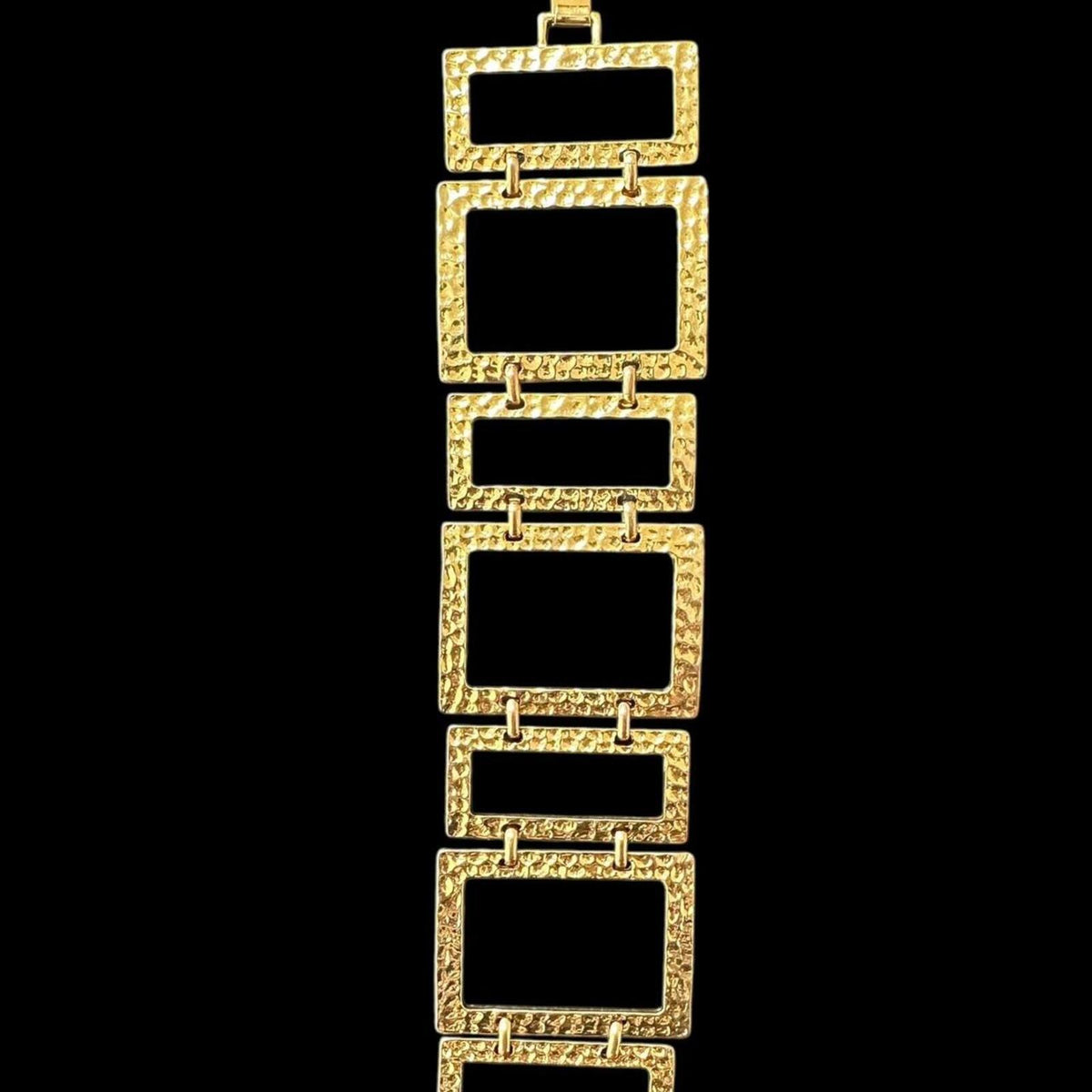Bold Gold Tone Geometric Statement Bracelet