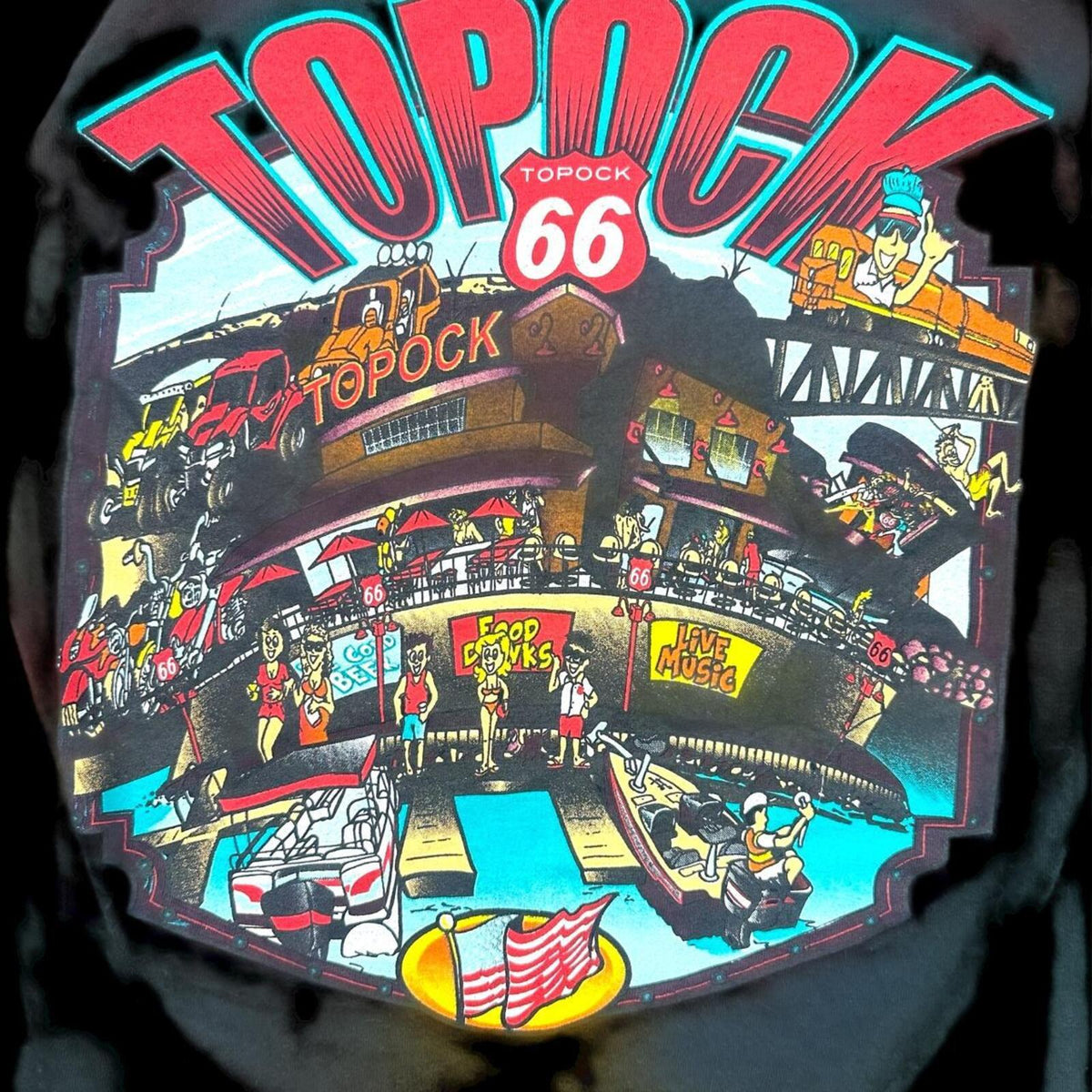 Red Kap Topock Route 66 Long Sleeve Tee Black Vintage Skater