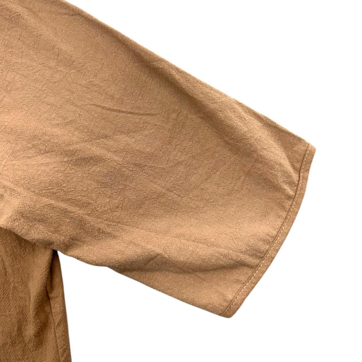 Tan Embroidered Bohemian Henley Top 3/4 Sleeves