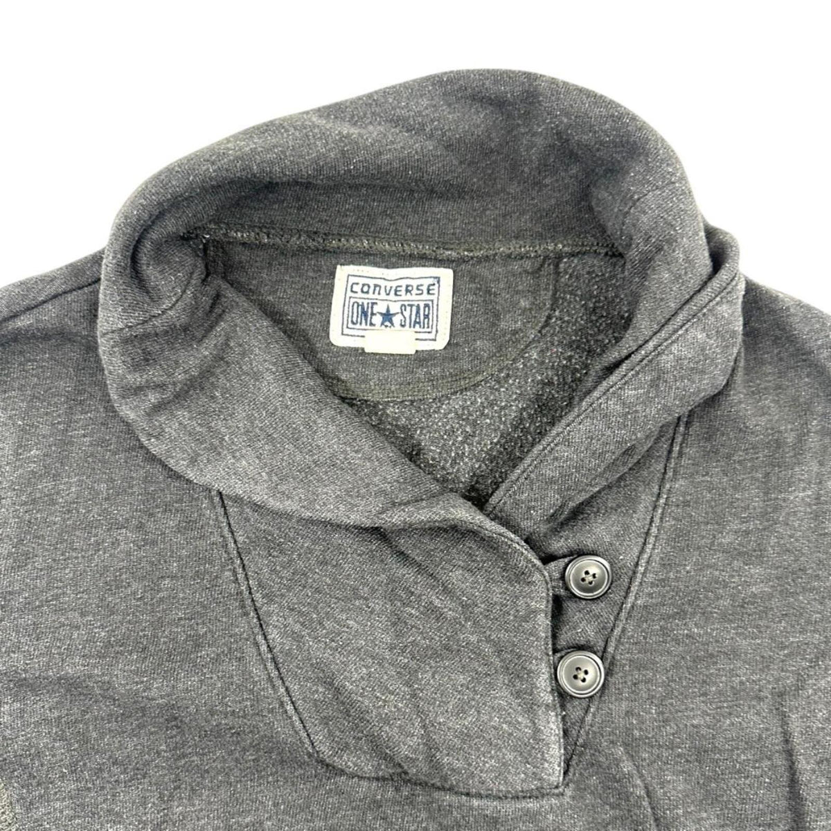 Converse One Star Pullover Sweatshirt Gray Black Cowl