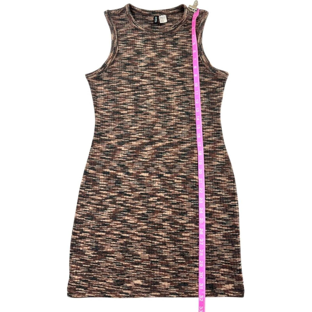 H&M Divided Ribbed Knit Bodycon Tank Dress Brown