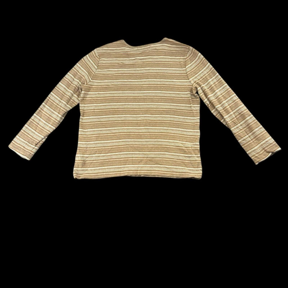 Lauren Ralph Lauren Vintage Striped Long Sleeve Top Brown Tan