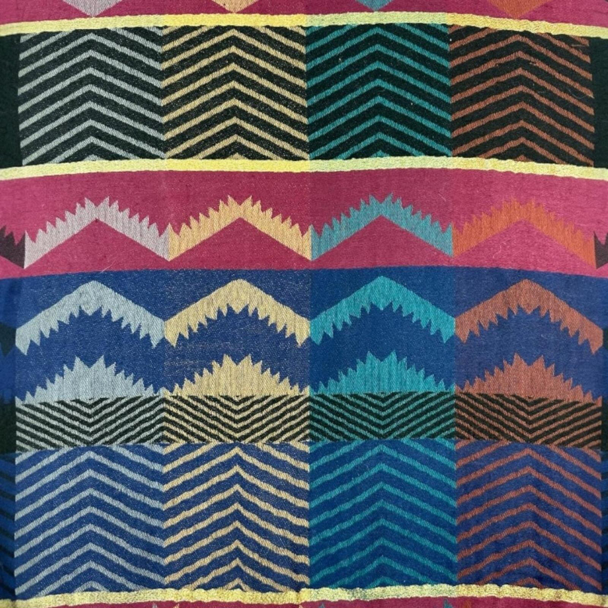 Colorful Geometric Patterned Scarf with Fringe
