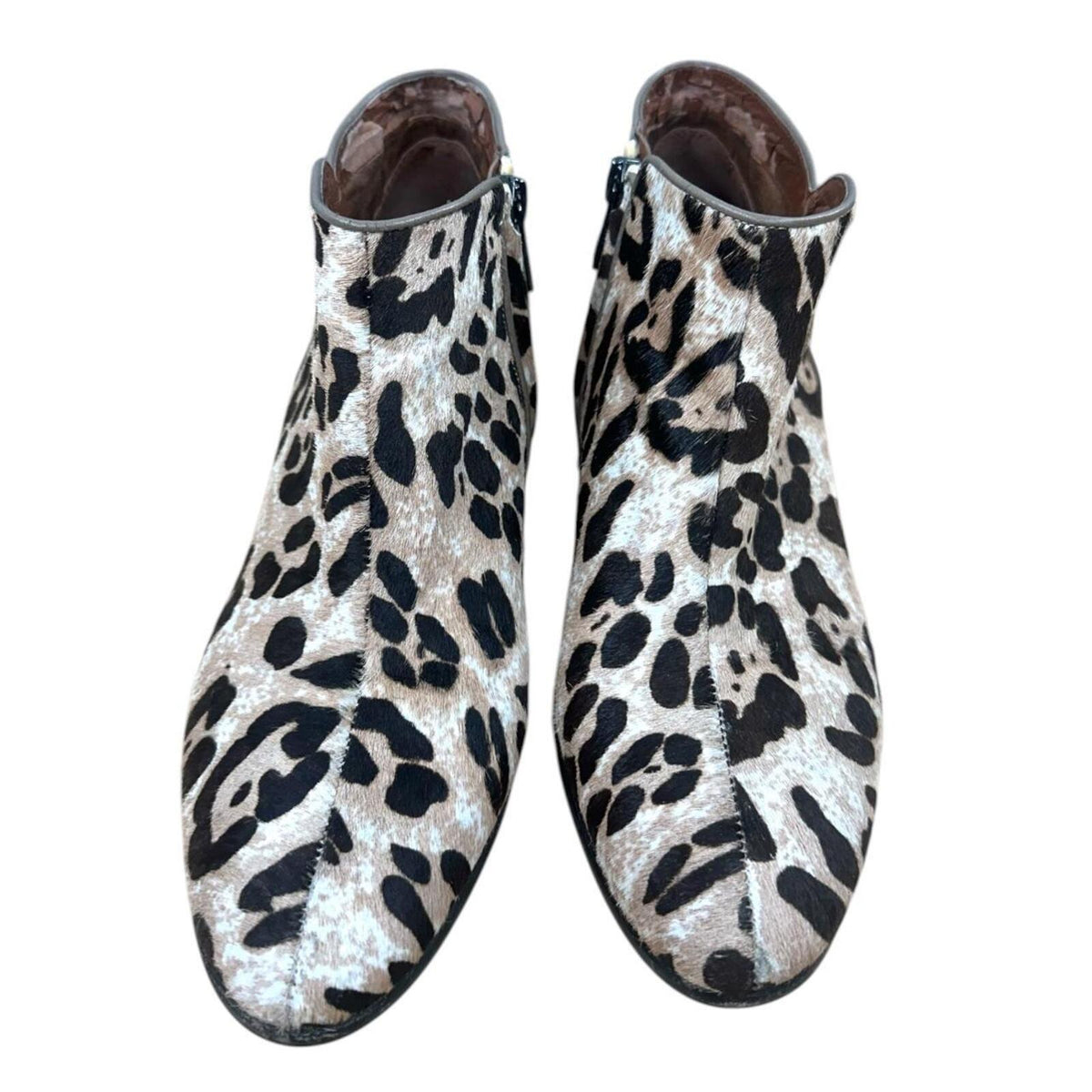 Sam Edelman Petty Leopard Print Calf Hair Ankle Booties Y2K