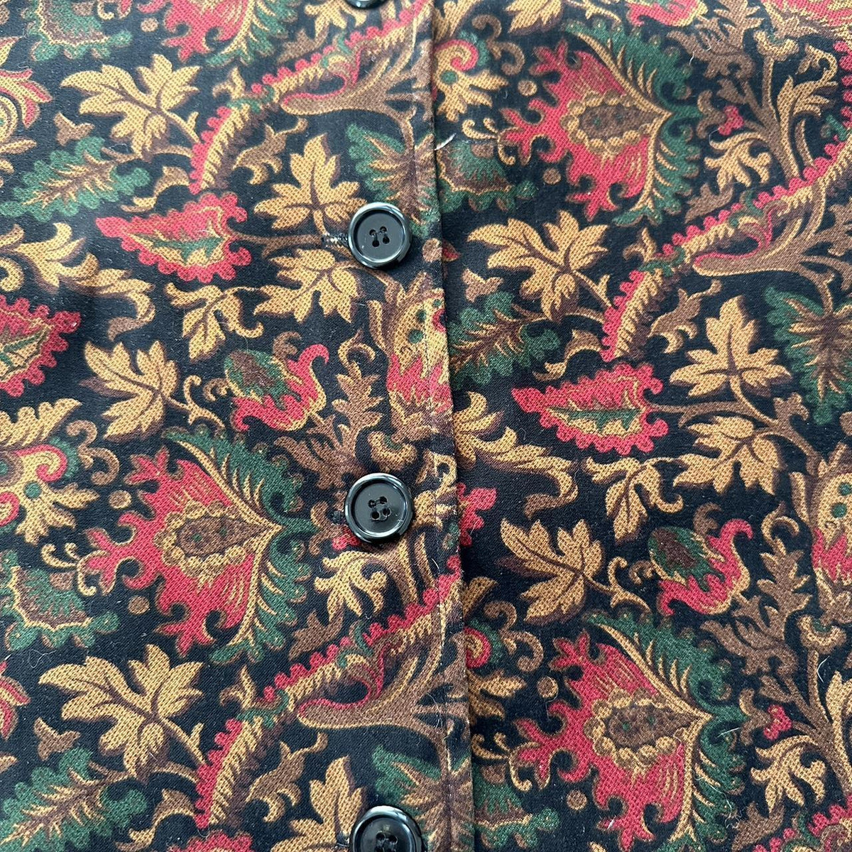 Briggs New York Vintage Black Red Green Paisley Button Up Shacket Jacket Punk
