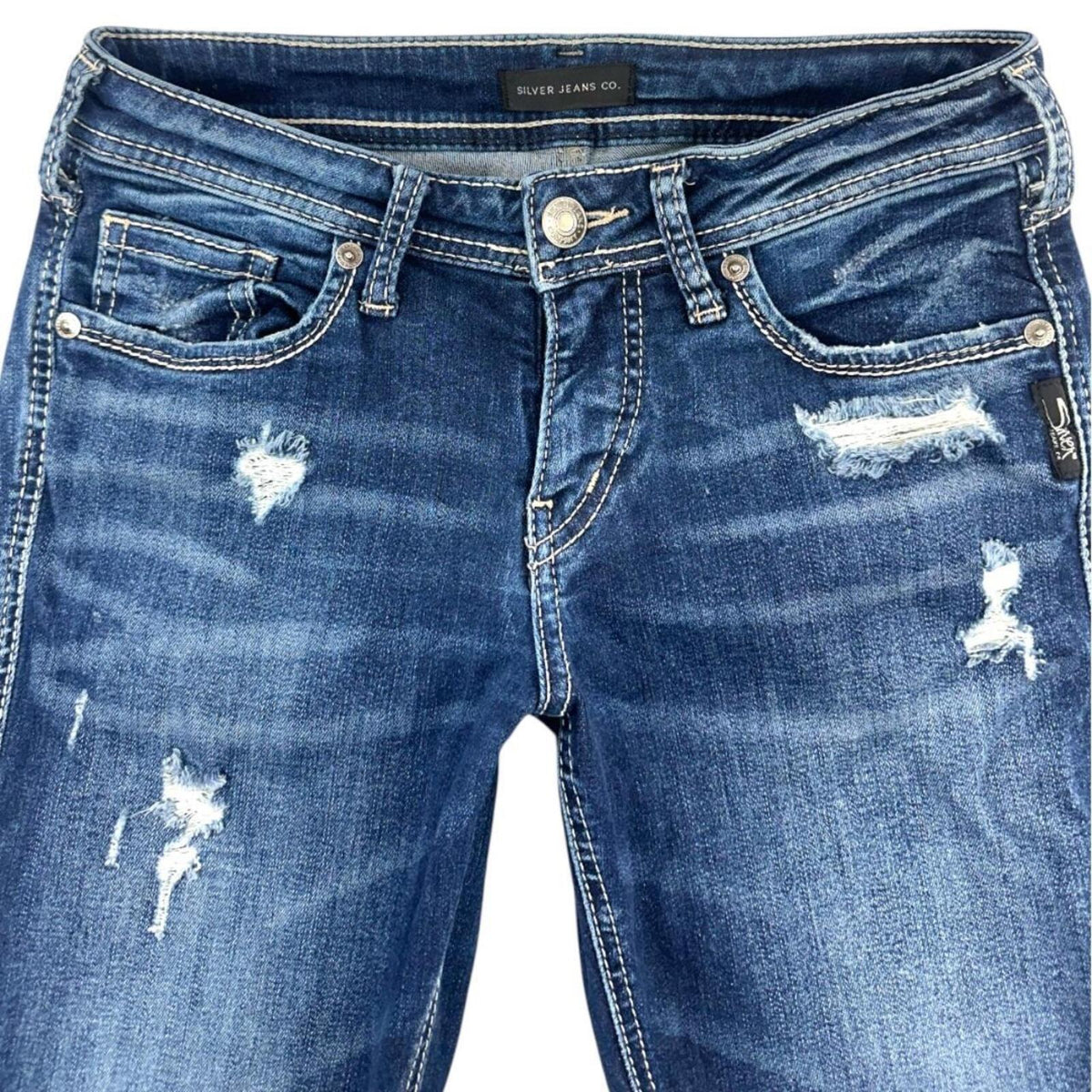 Silver Jeans Co. Avery High Rise Curvy Fit Slim Bootcut Jeans Blue Navy Y2K