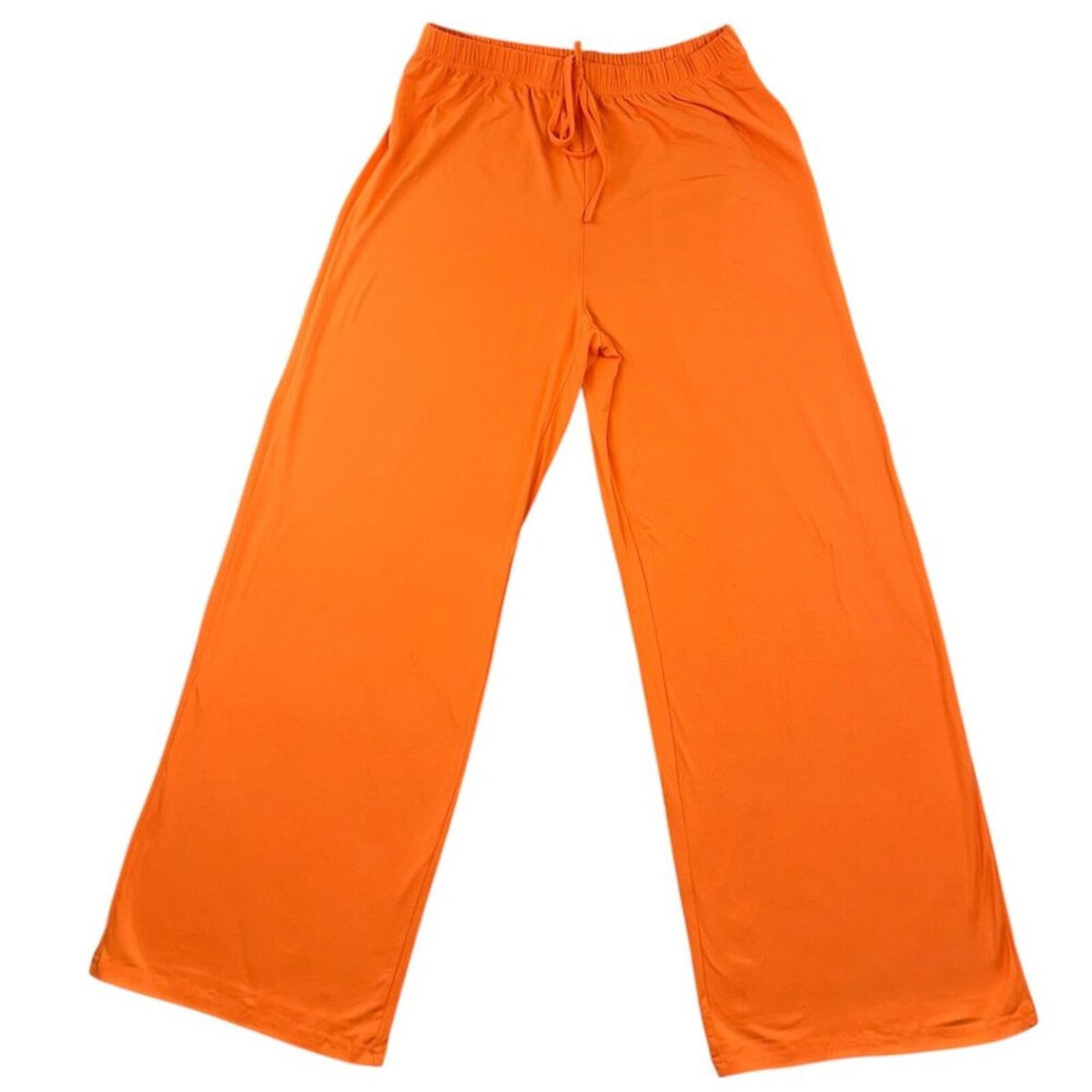 Orange Oversized V Neck Tee and Wide Leg Lounge Pants Set Casual