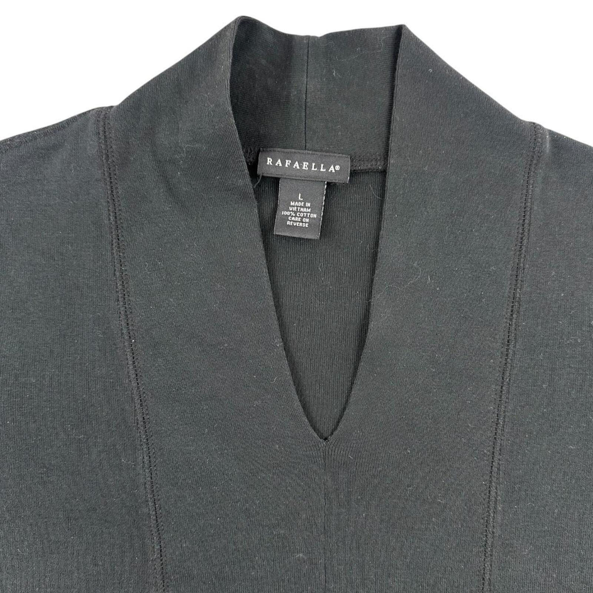 Vintage Rafaella Black V Neck Knit Top