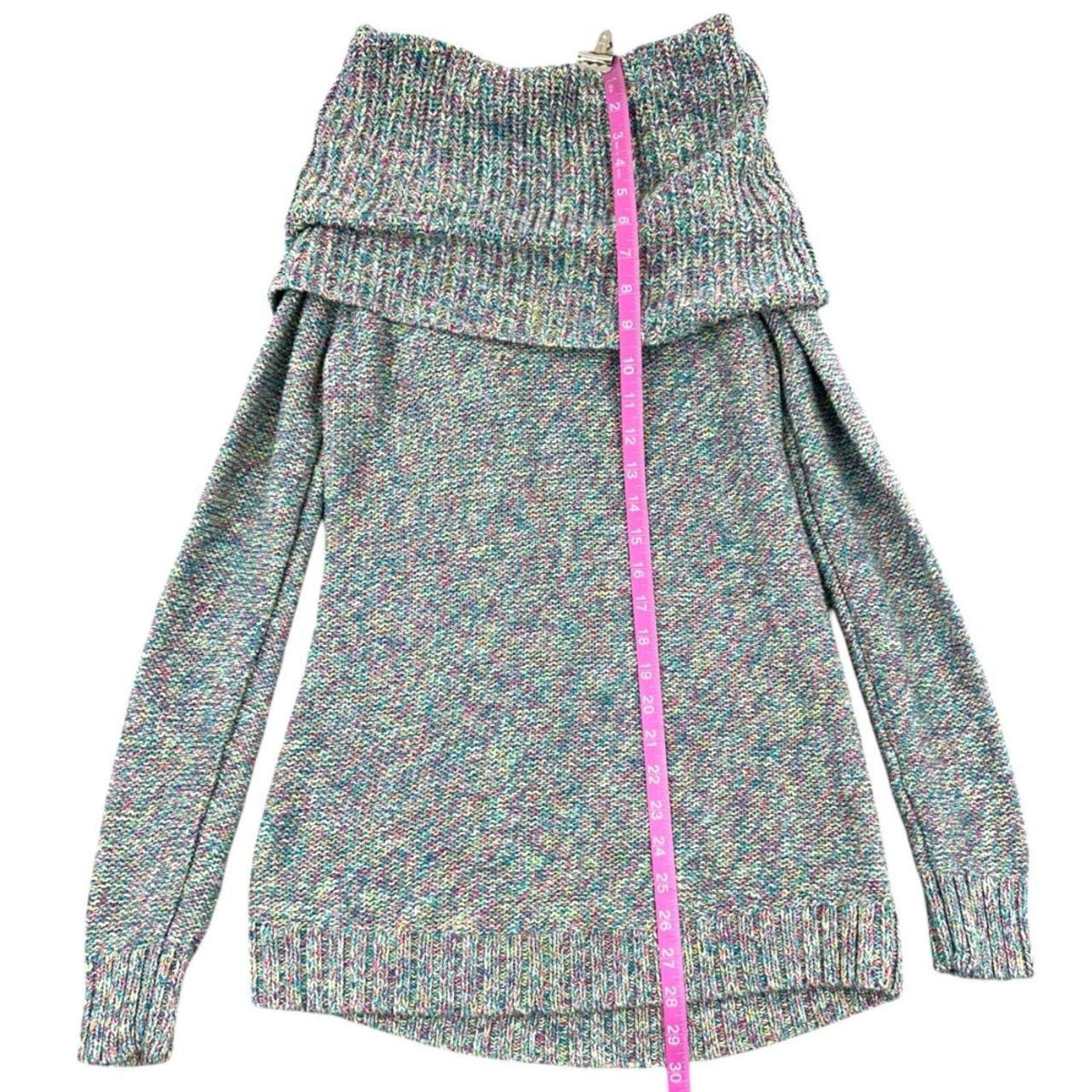 Mossimo Multicolor Space Dyed Cowl Neck Sweater Y2K Bohemian Fairy