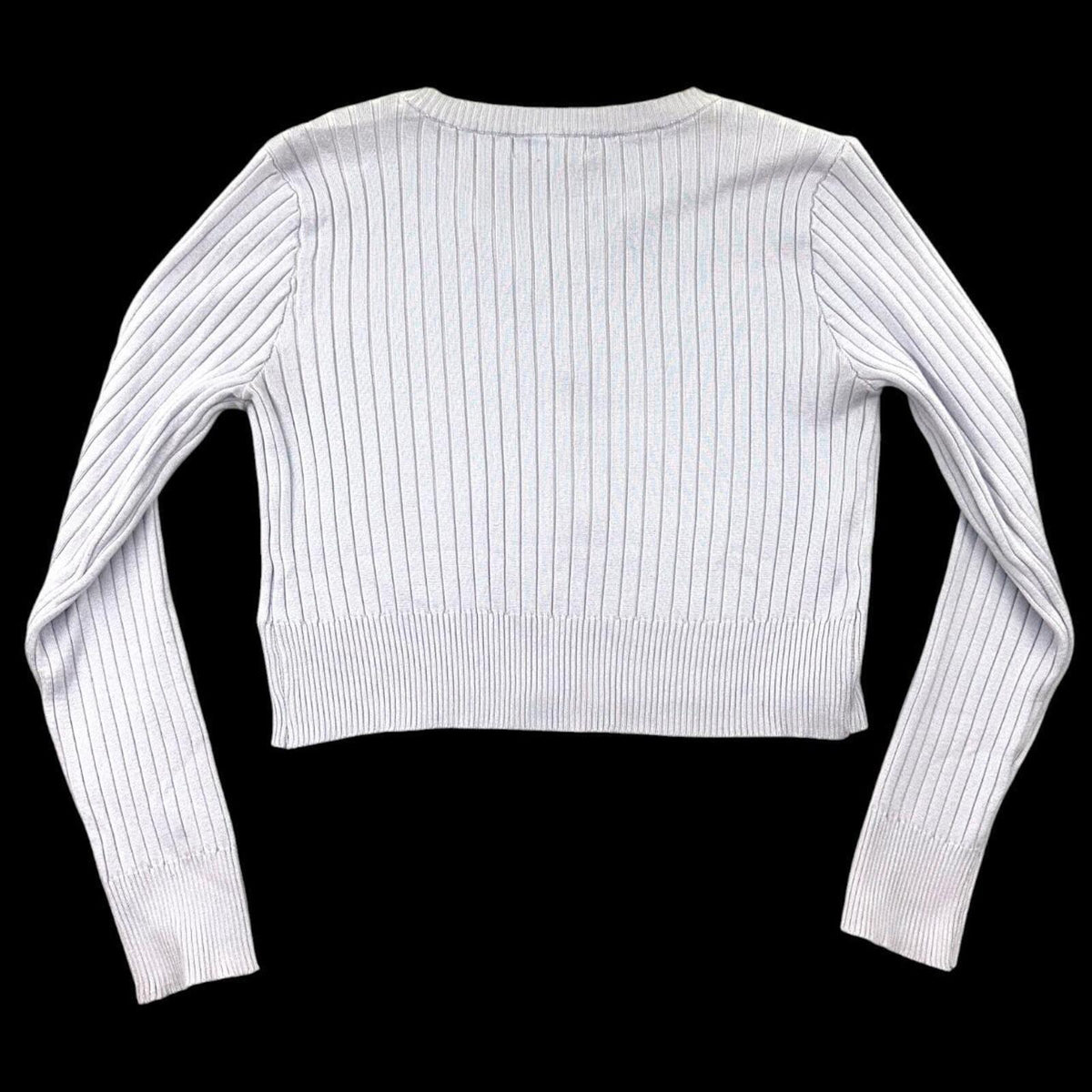 Almost Famous Lavender Ribbed Cropped Cardigan 90s Minimalist Coquette