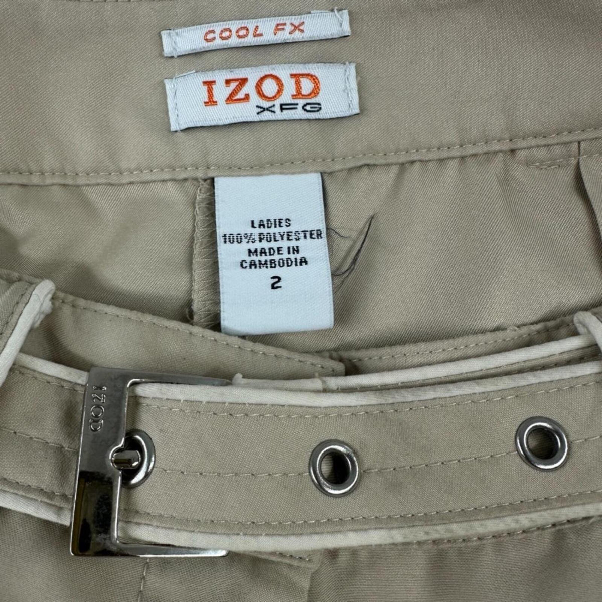 IZOD XFG Cool FX Skort Beige Athletic Golf Tennis Skirt