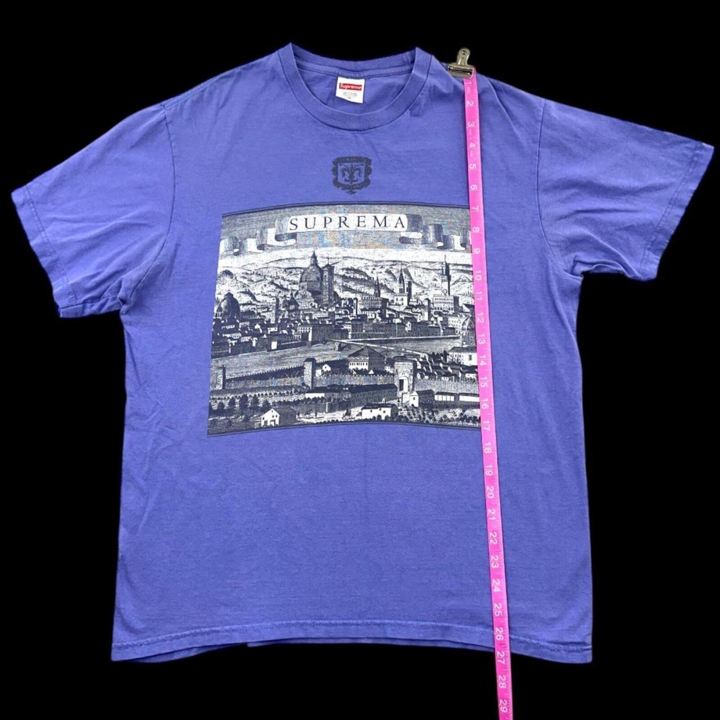 Supreme Fiorenza Tee Light Purple Grey Cityscape Graphic Streetwear Shirt