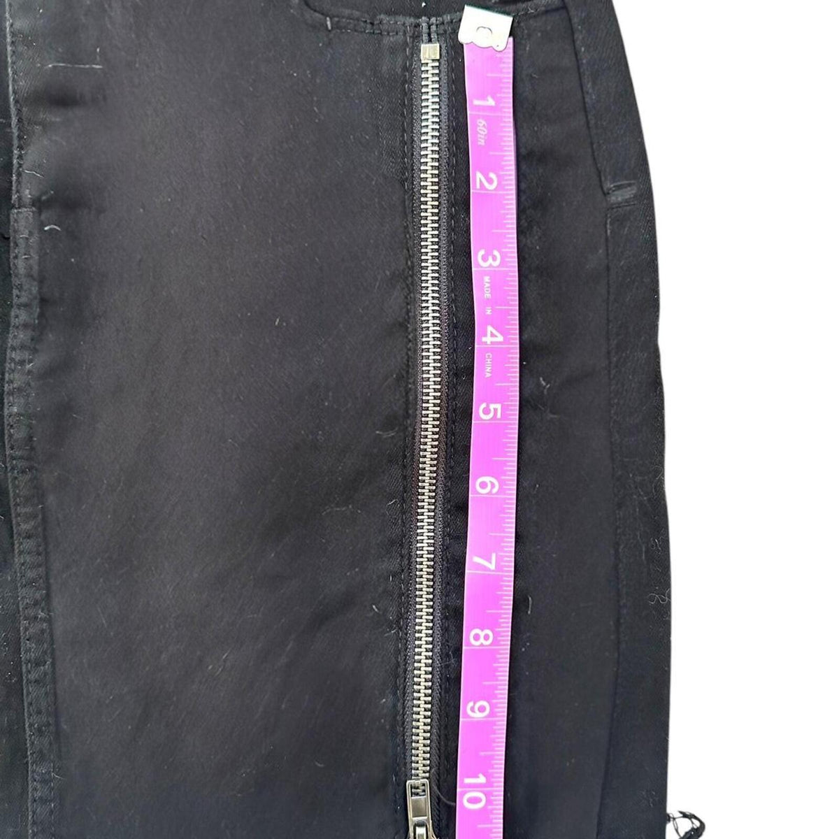 Fashion Nova Black Distressed Denim Skirt with Double Zippers Y2K