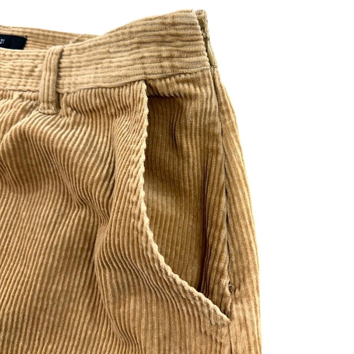 Forever 21 Tan Corduroy Mini Skirt 70s Retro Indie