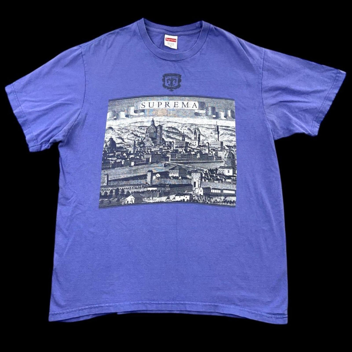 Supreme Fiorenza Tee Light Purple Grey Cityscape Graphic Streetwear Shirt