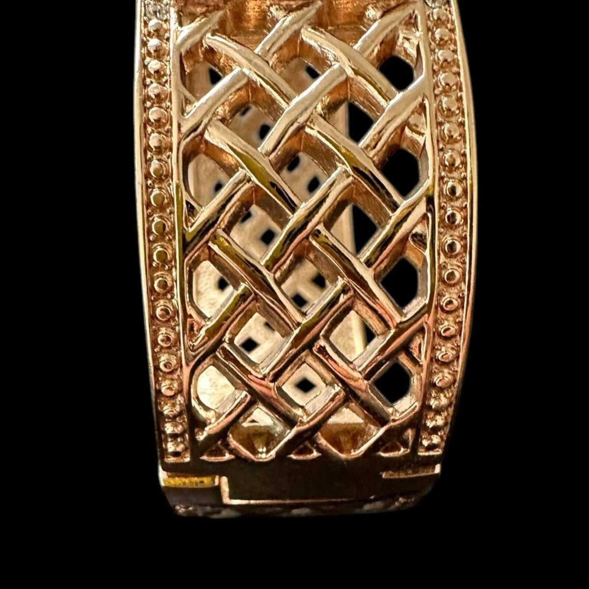 Vivani Rose Gold Tone Openwork Cuff Quartz Watch