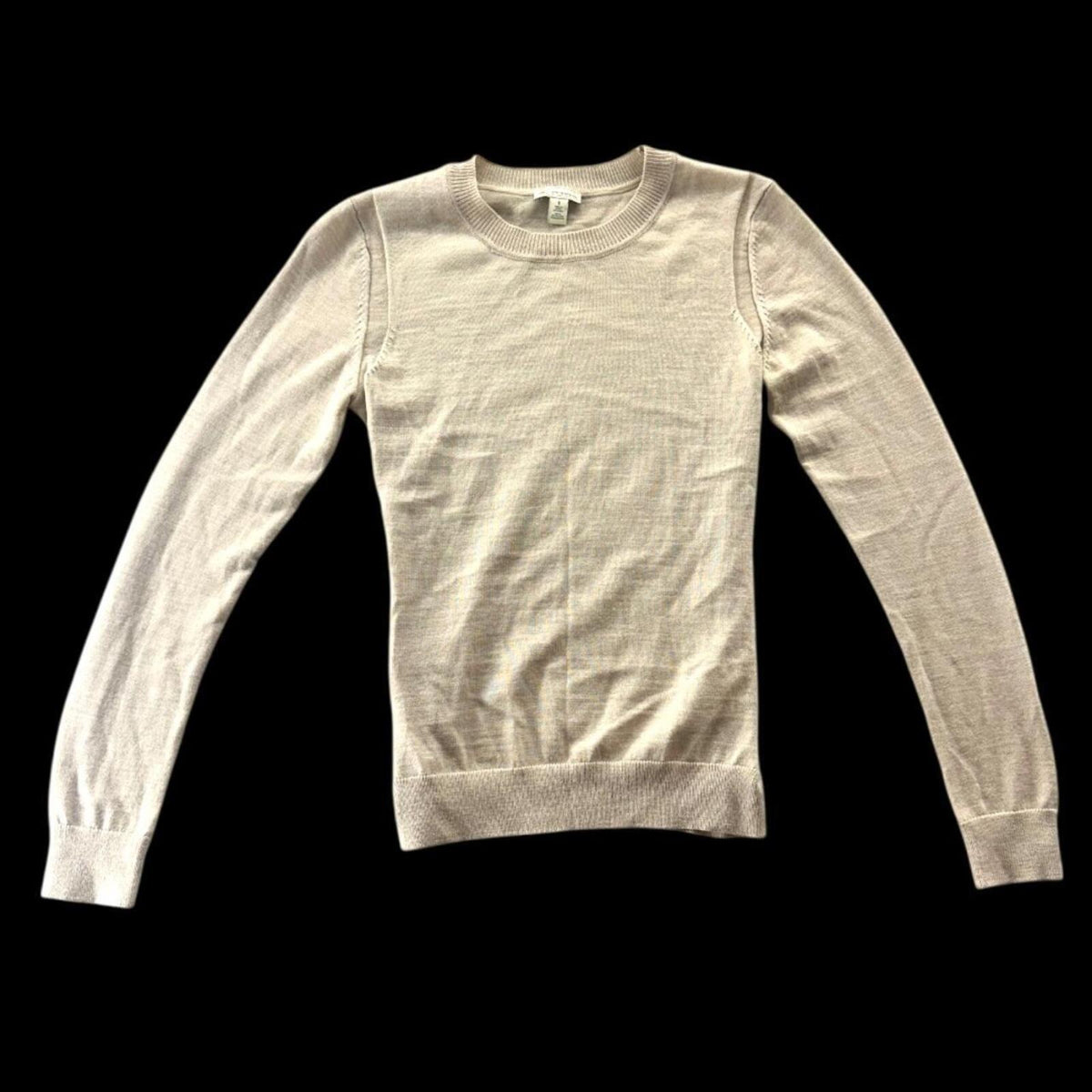 Gap Extra Fine Merino Wool Crewneck Sweater in Light Beige