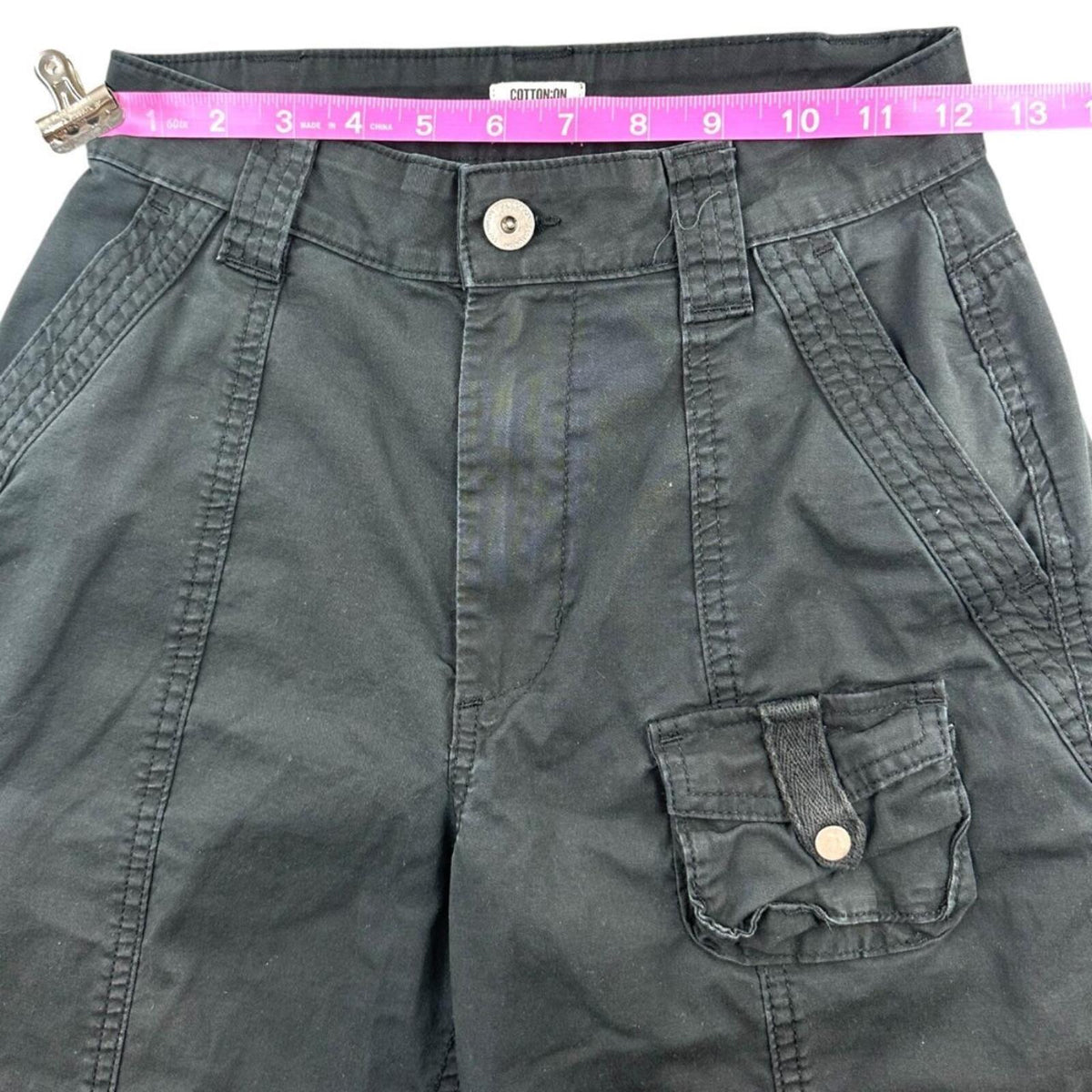 Cotton On Y2K Cargo Pants Black Wide Leg Gorpcore Streetwear Skater