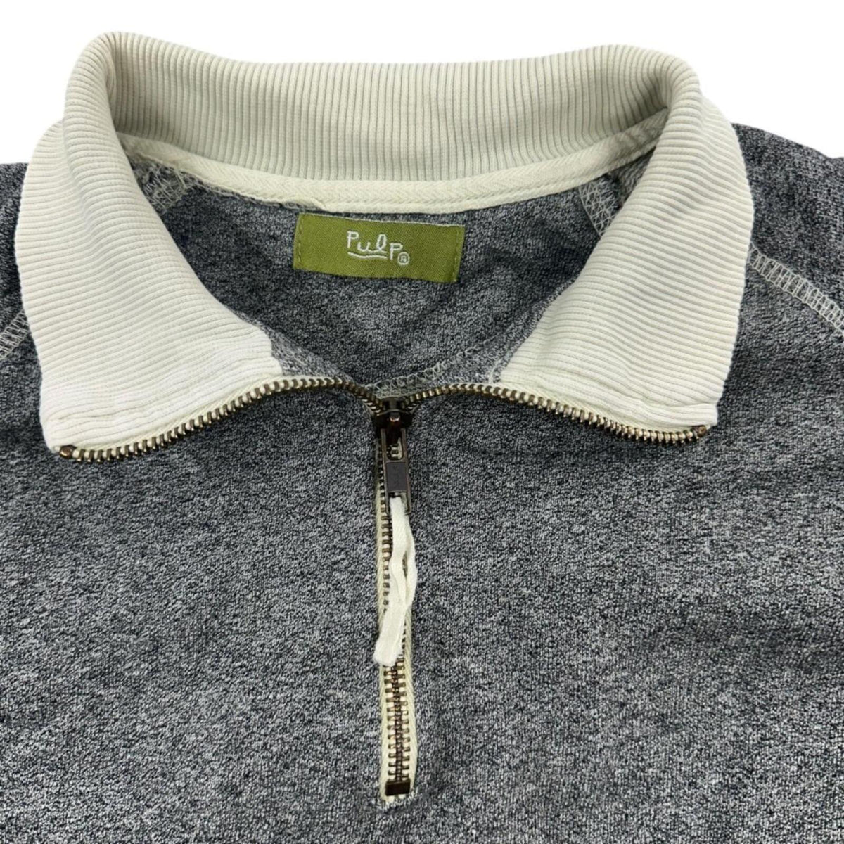 Pulp Grey Marl Quarter Zip Pullover Casual Preppy Sporty Sweater