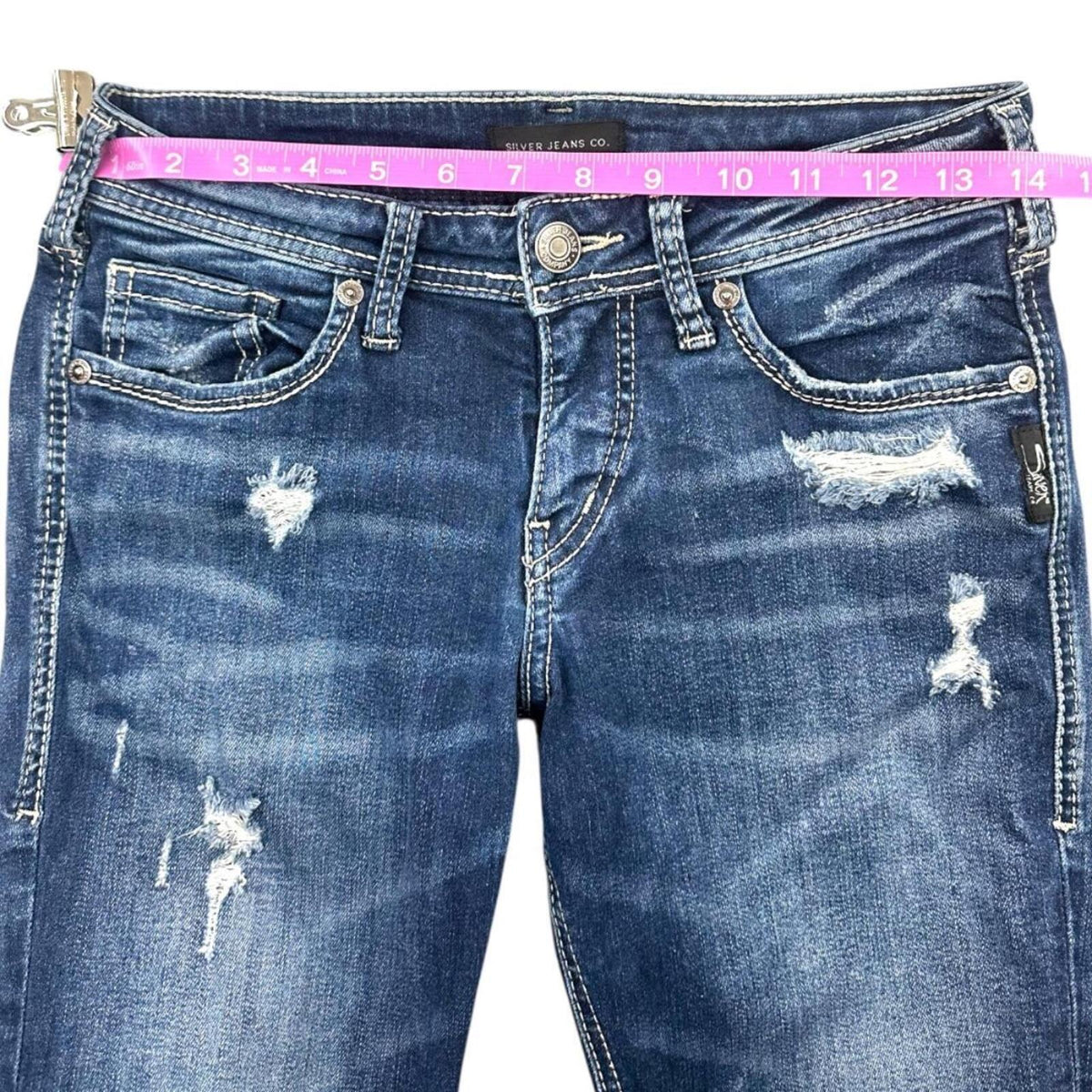 Silver Jeans Co. Avery High Rise Curvy Fit Slim Bootcut Jeans Blue Navy Y2K