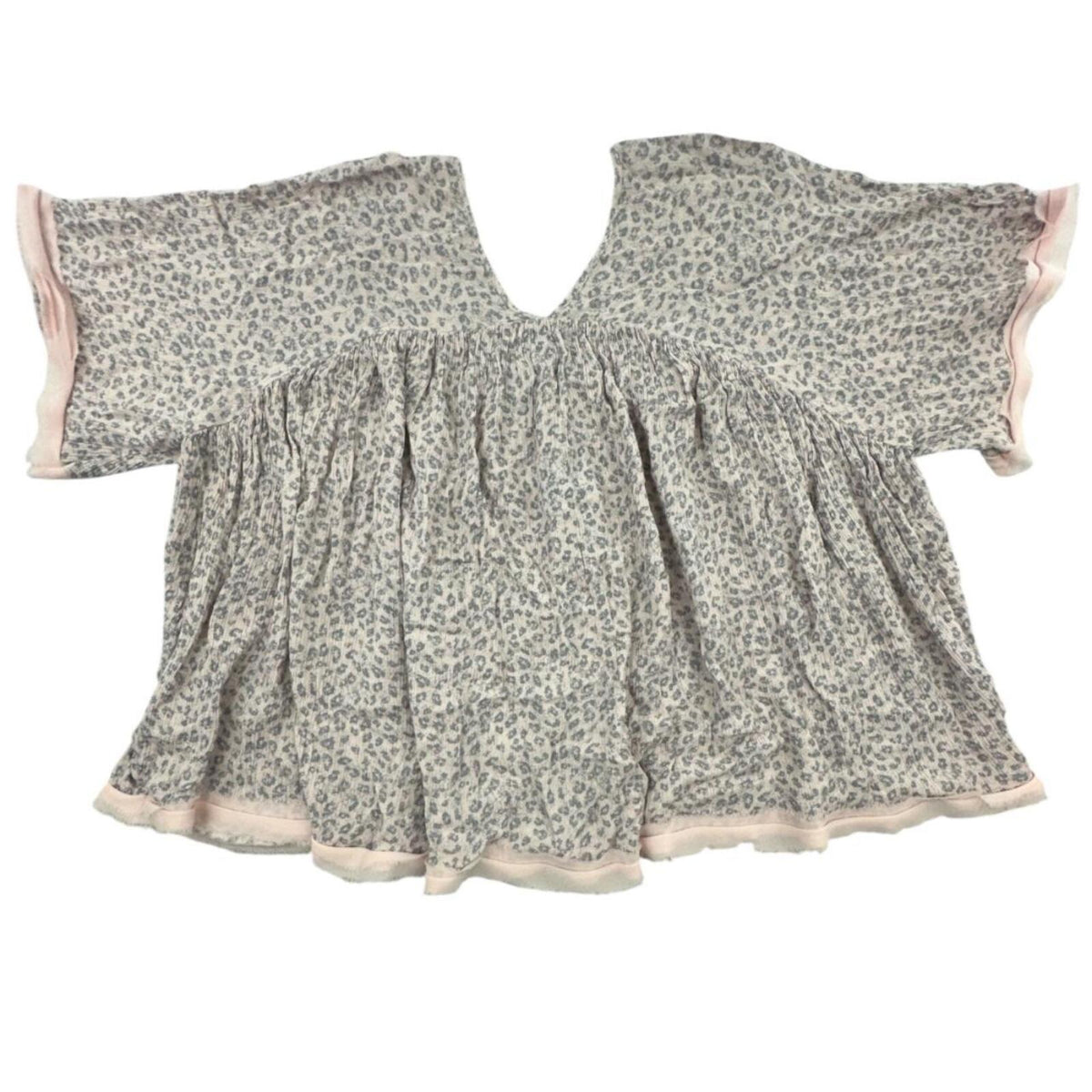 White Birch Leopard Print Babydoll Blouse