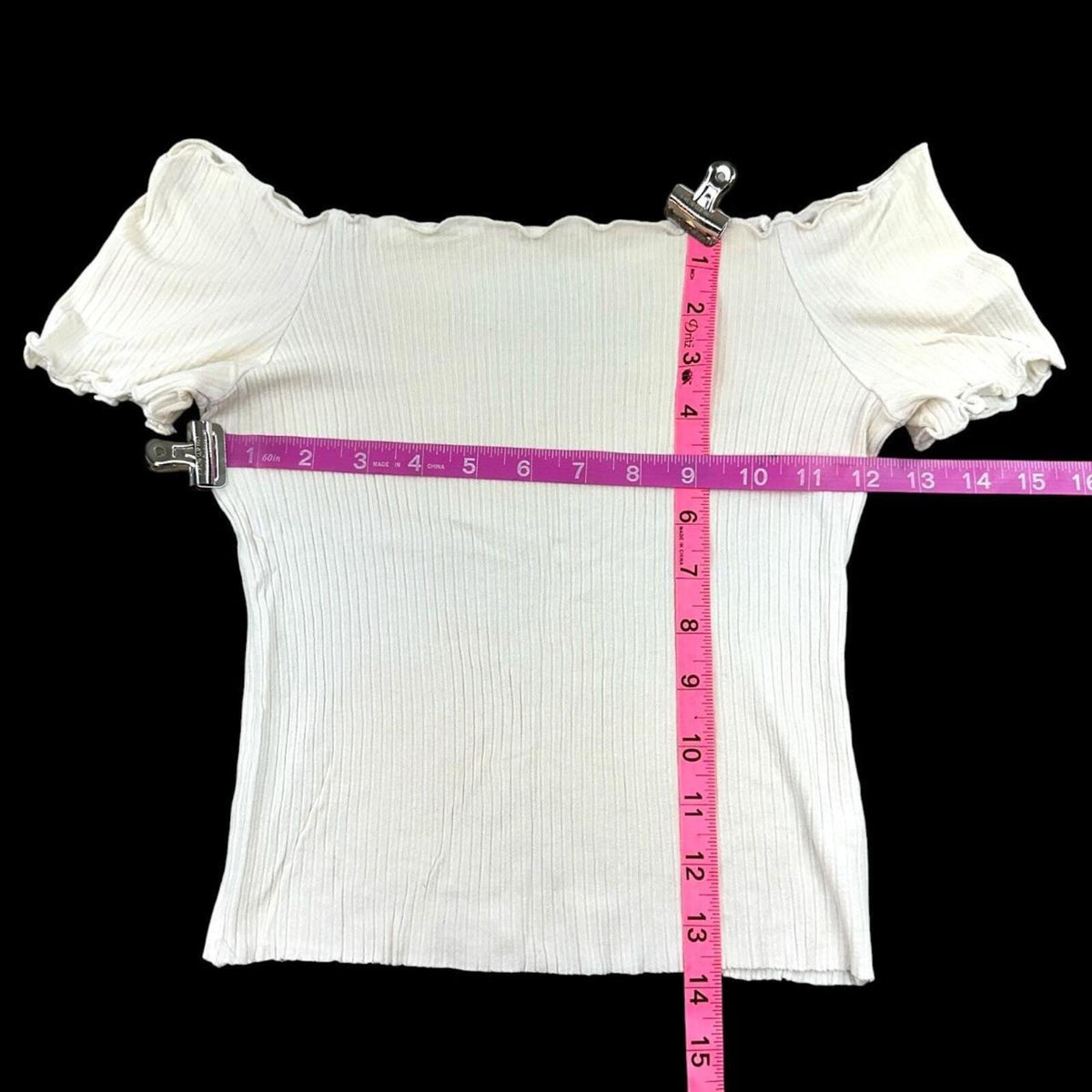 Apple Off the Shoulder Ribbed Top