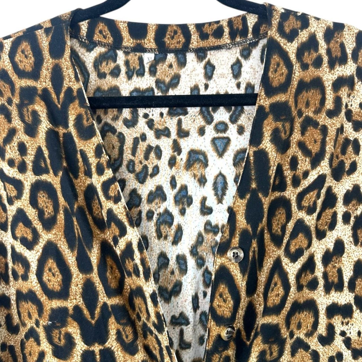 Leopard Print Button Up Cardigan Bohemian Y2K