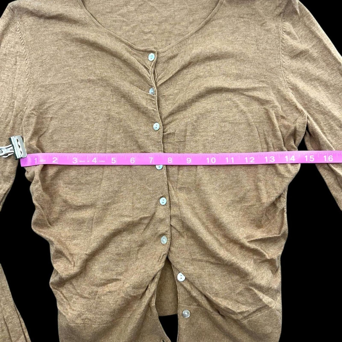 The Limited Golden Tan Cardigan Classic Preppy Minimalist Sweater