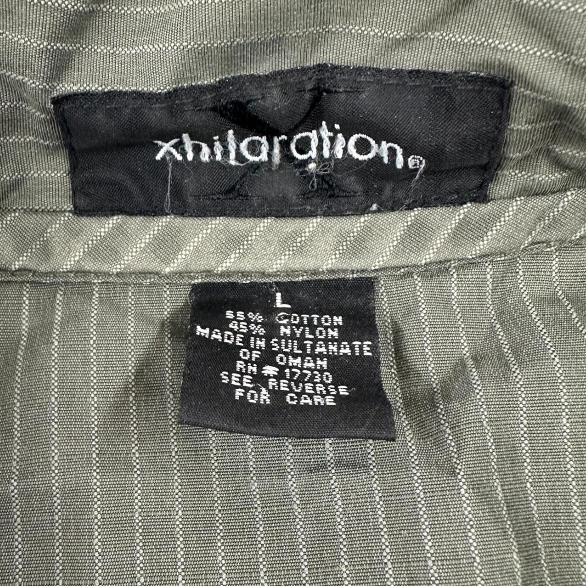 Xhilaration Utility Vest Olive Green Pinstripe Red Trim Y2K Gorpcore