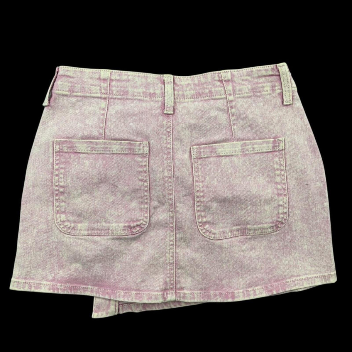 Celebrity Pink Asymmetrical Wrap Mini Skirt Pink Acid Wash Vintage Y2K