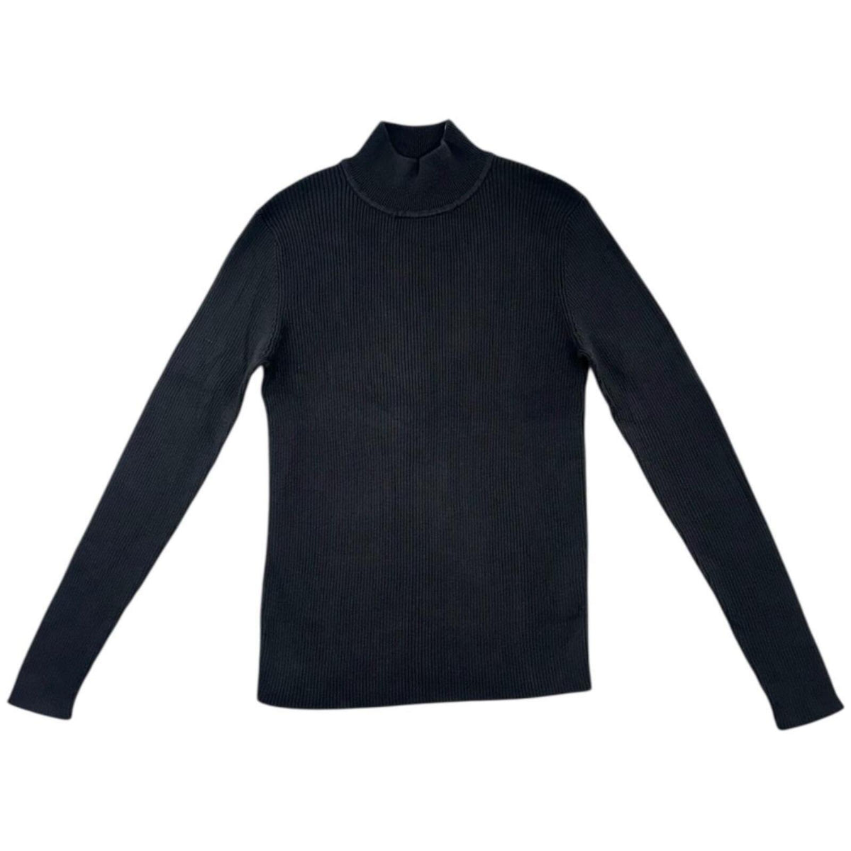 NWT Croft & Barrow Black Ribbed Turtleneck Sweater Preppy