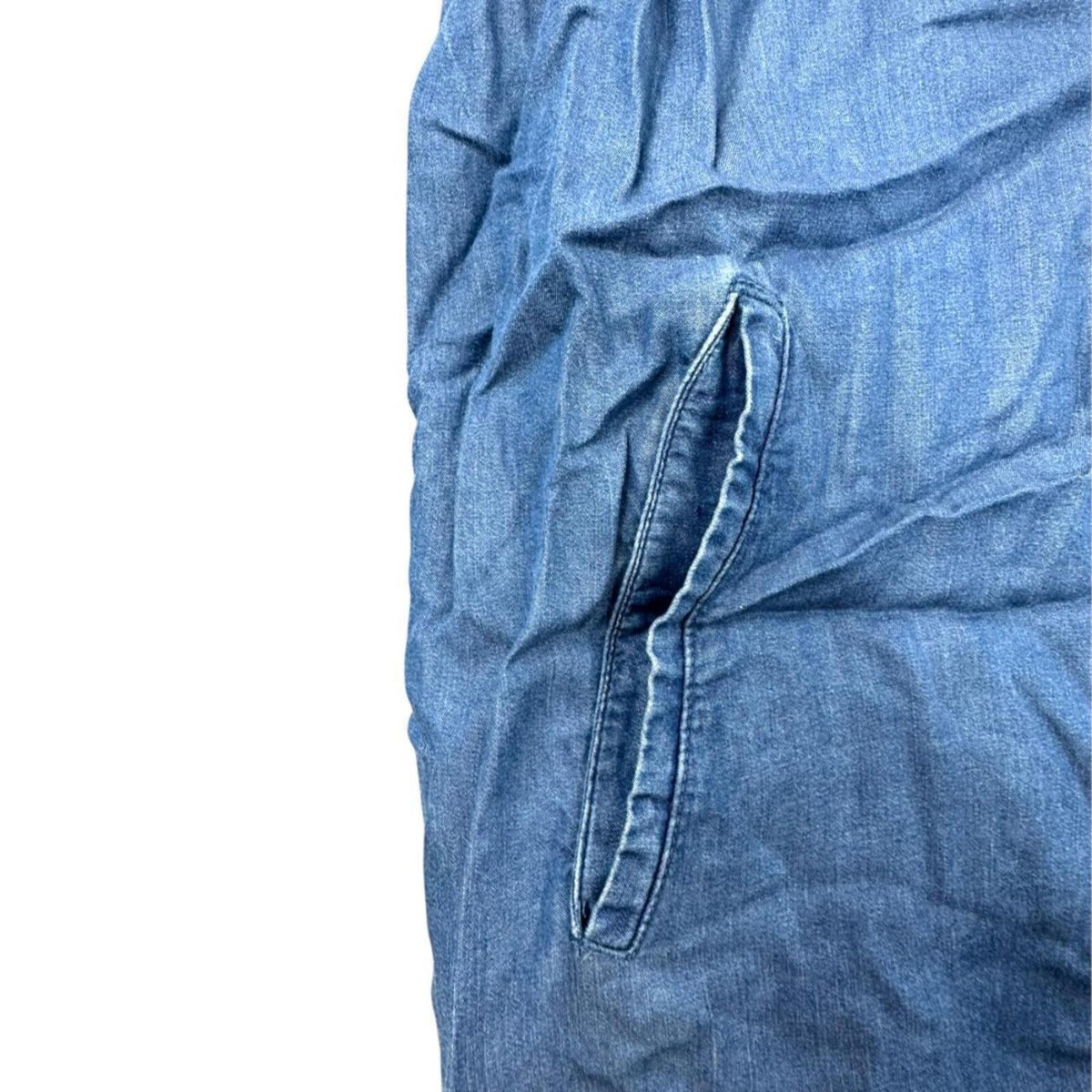 Style & Co Sleeveless Denim Chambray Shirt Dress Blue Navy Casual Bohemian
