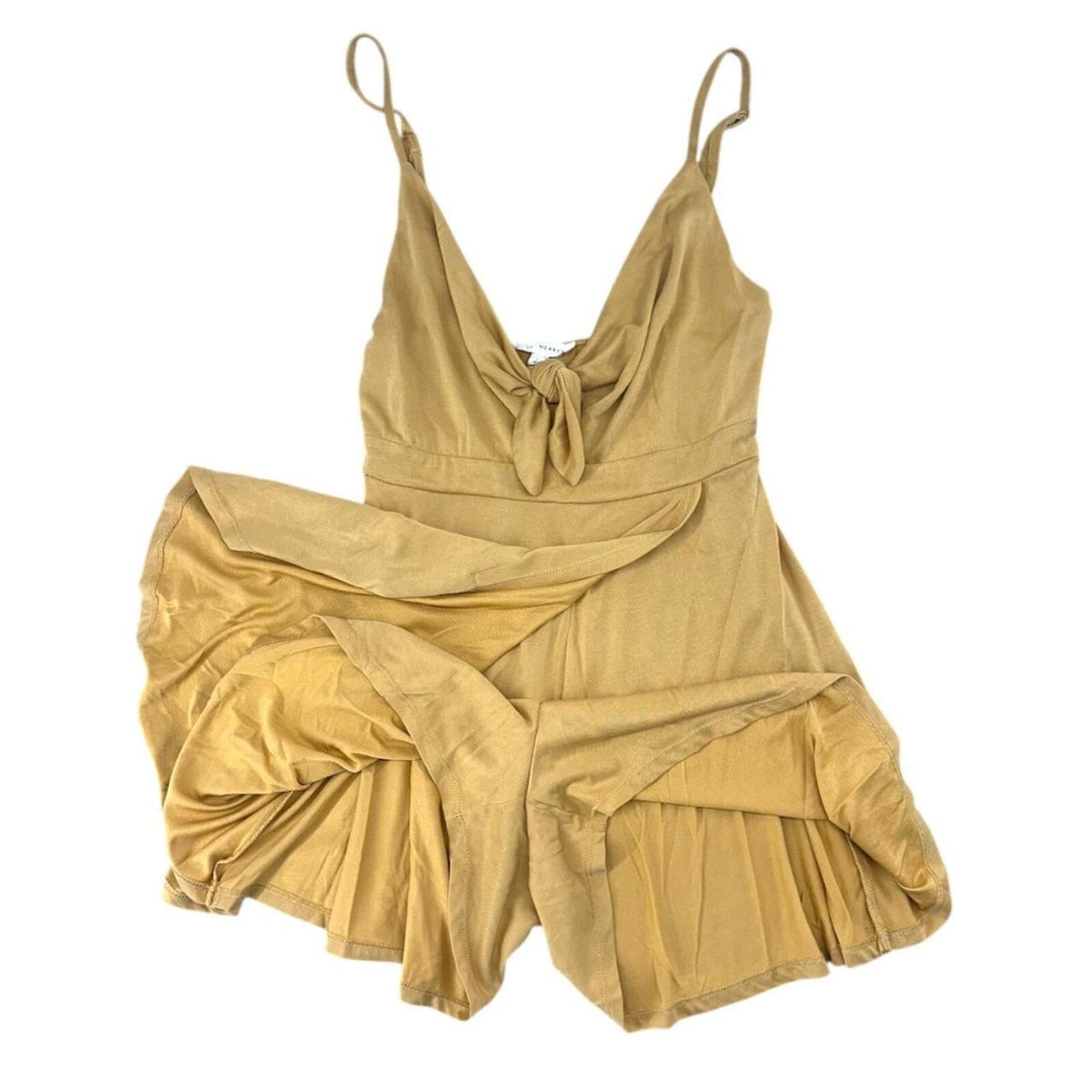 LA Hearts by PacSun Tie Front Romper in Mustard Yellow Bohemian Indie Fairy