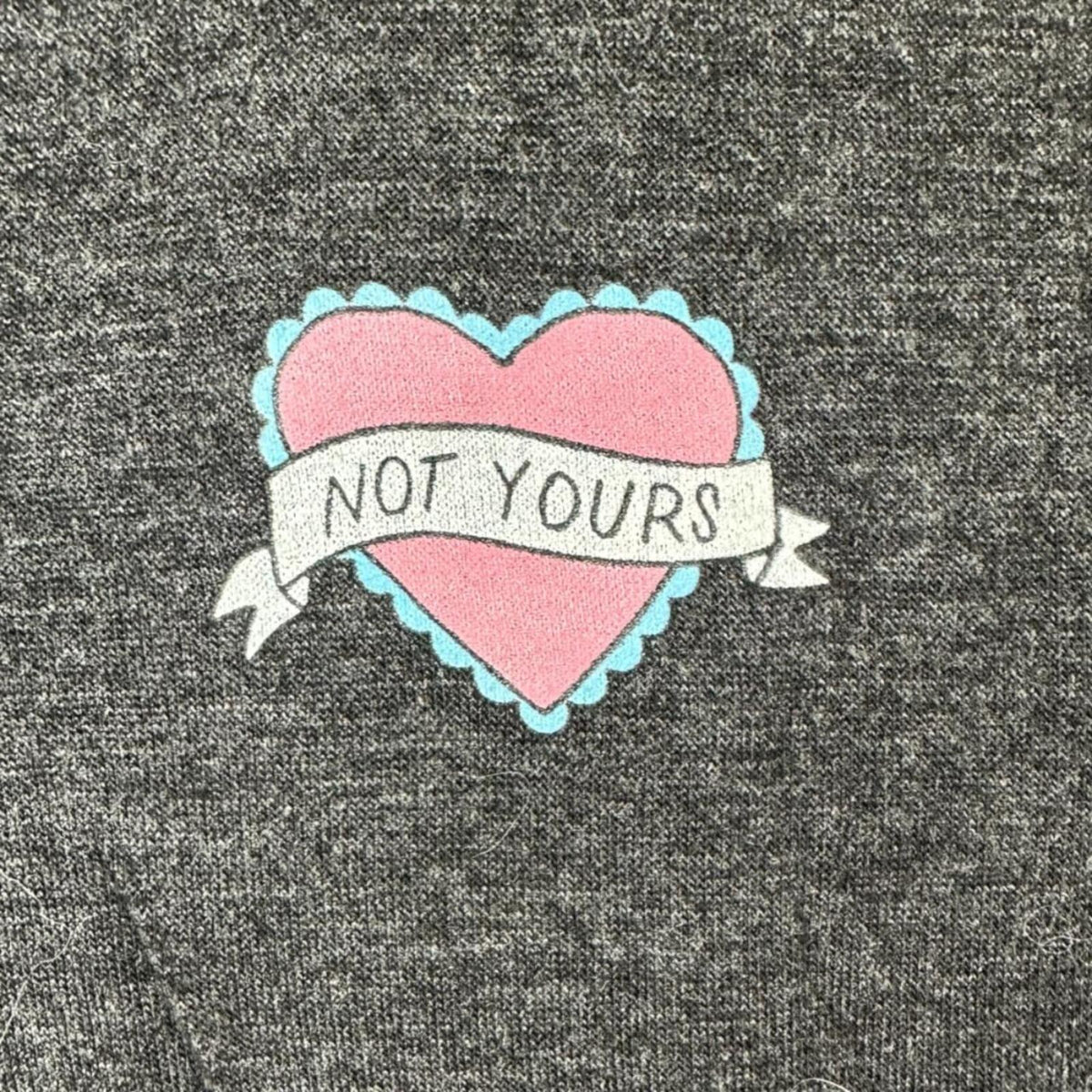 NWT Empyre Grey Graphic Tee with Not Yours Heart Patch