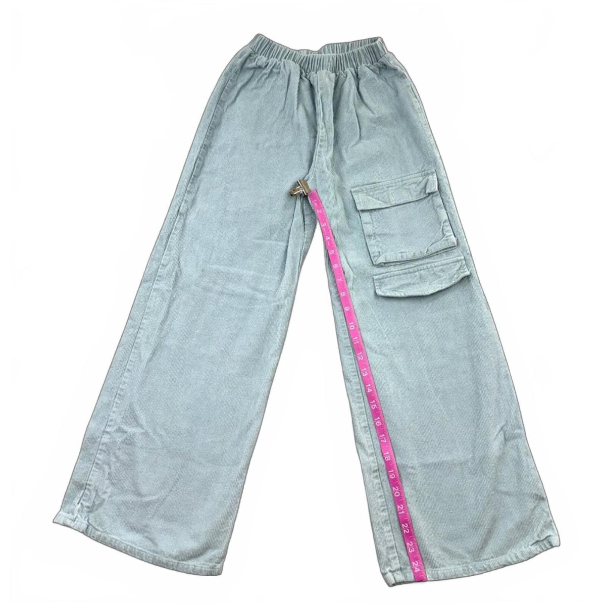 Missguided x Kehlani Wide Leg Blue Corduroy Cargo Pants